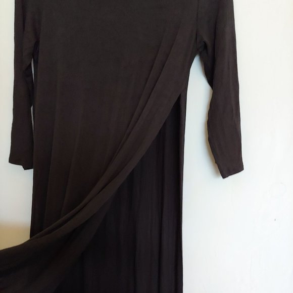 Wearever J.Jill long sleeve semi sheer maxi dress ultra high slits up sides MT - Picture 9 of 13